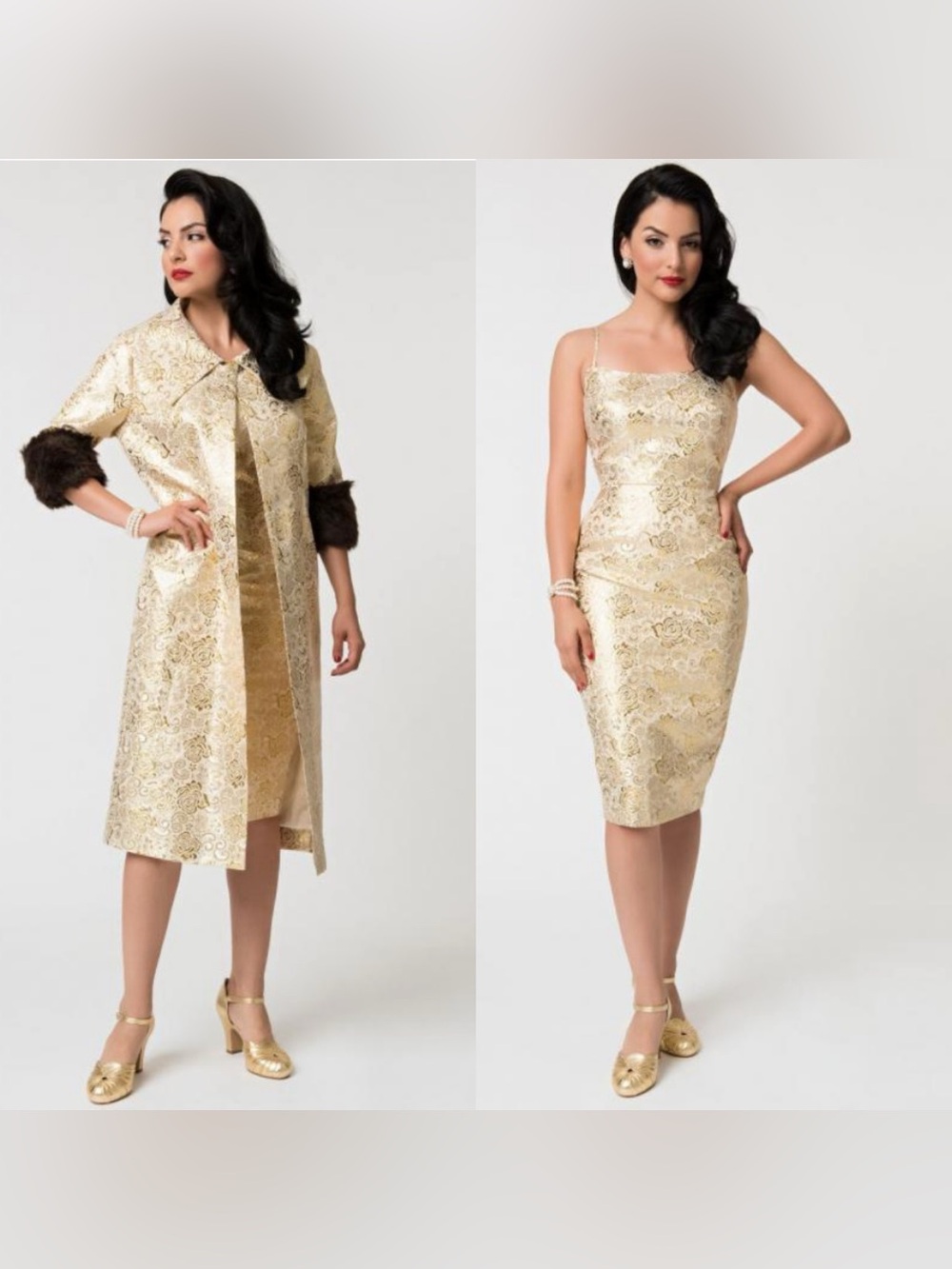 NWT Barbie Unique Vintage Evening Splendour Brocade Coat+Dress SET 3X